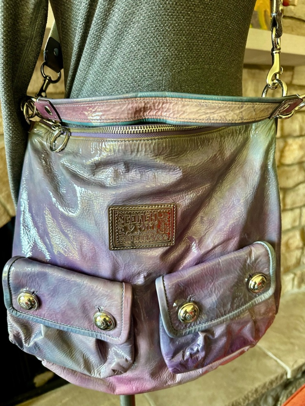 Coach Poppy purple ombre violet cross body bag - Picture 11 of 16